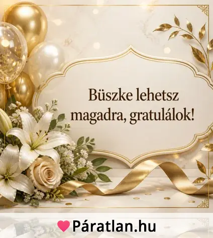 Büszke lehetsz magadra, gratulálok!