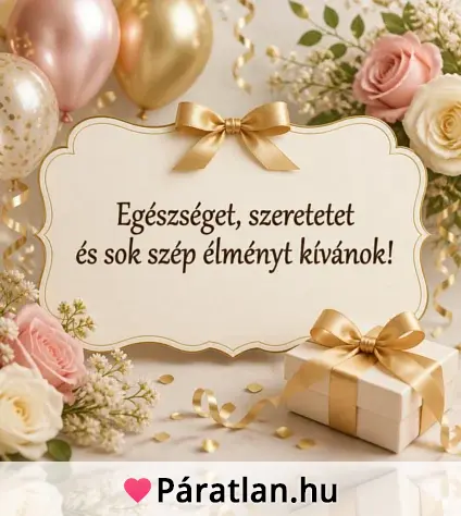 Egészséget, szeretetet és sok szép élményt kívánok!