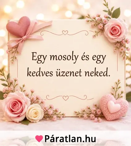 Egy mosoly és egy kedves üzenet neked.