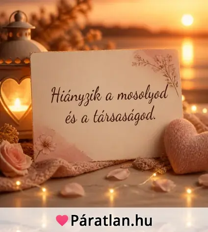 Hiányzik a mosolyod és a társaságod.