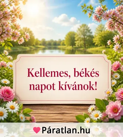 Kellemes, békés napot kívánok!