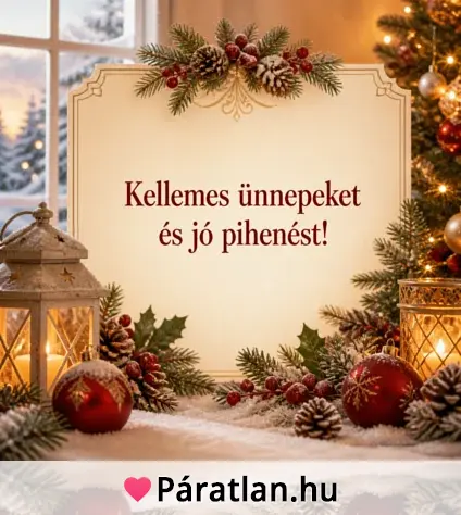 Kellemes ünnepeket és jó pihenést!