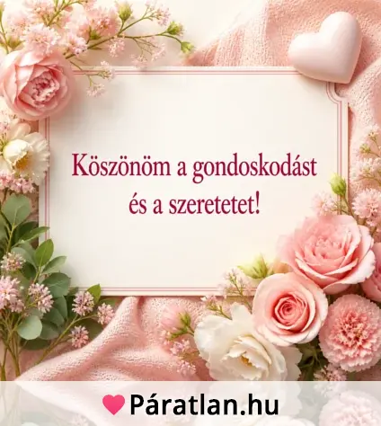 Köszönöm a gondoskodást és a szeretetet!