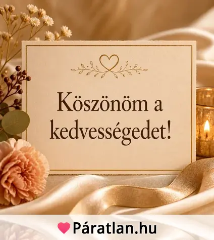 Köszönöm a kedvességedet!