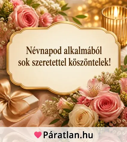 Névnapod alkalmából sok szeretettel köszöntelek!