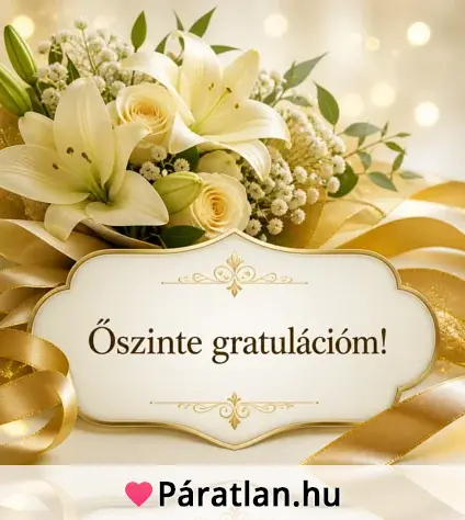 Őszinte gratulációm!