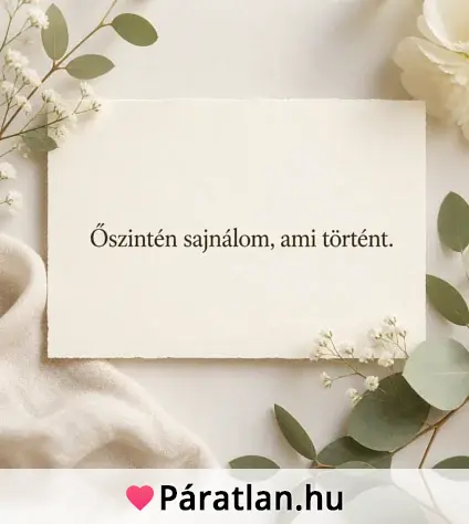 Őszintén sajnálom, ami történt.
