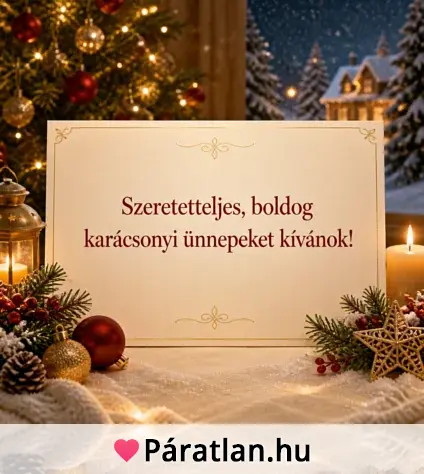Szeretetteljes, boldog karácsonyi ünnepeket kívánok!