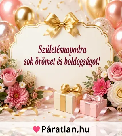 Születésnapodra sok örömet és boldogságot!