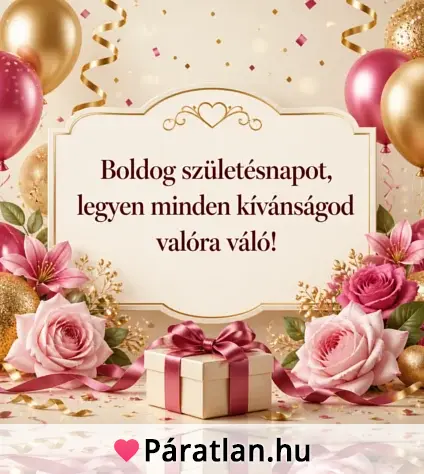 Boldog születésnapot, legyen minden kívánságod valóra váló!
