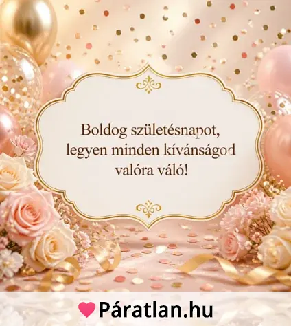 Boldog születésnapot, legyen minden kívánságod valóra váló!