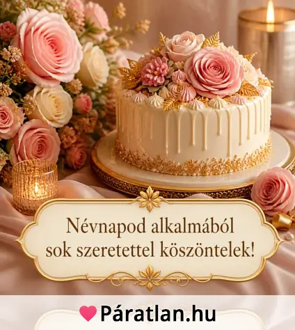 Névnapod alkalmából sok szeretettel köszöntelek!