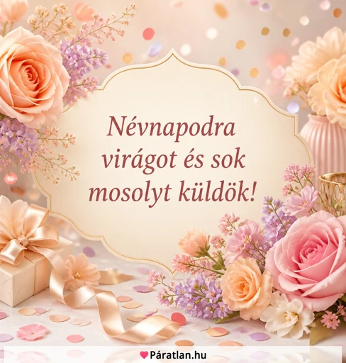 Névnapodra virágot és sok mosolyt küldök!