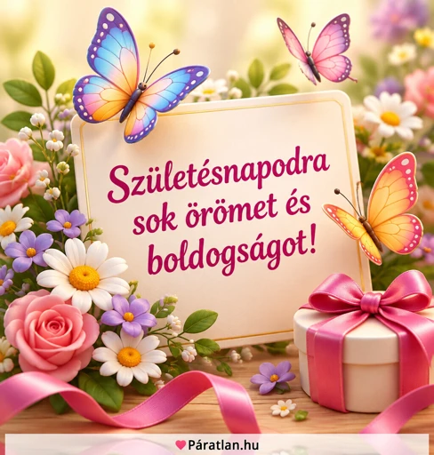 Születésnapodra sok örömet és boldogságot!