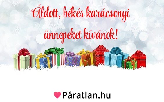 Áldott, békés karácsonyi ünnepeket kívánok!