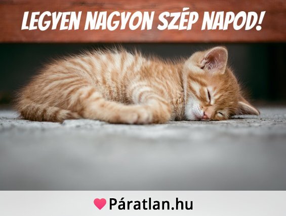 Legyen nagyon szép napod!